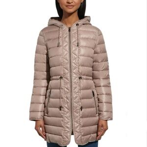 NWOT Kenneth Cole Khaki Brown Quilted Anorak Jacket